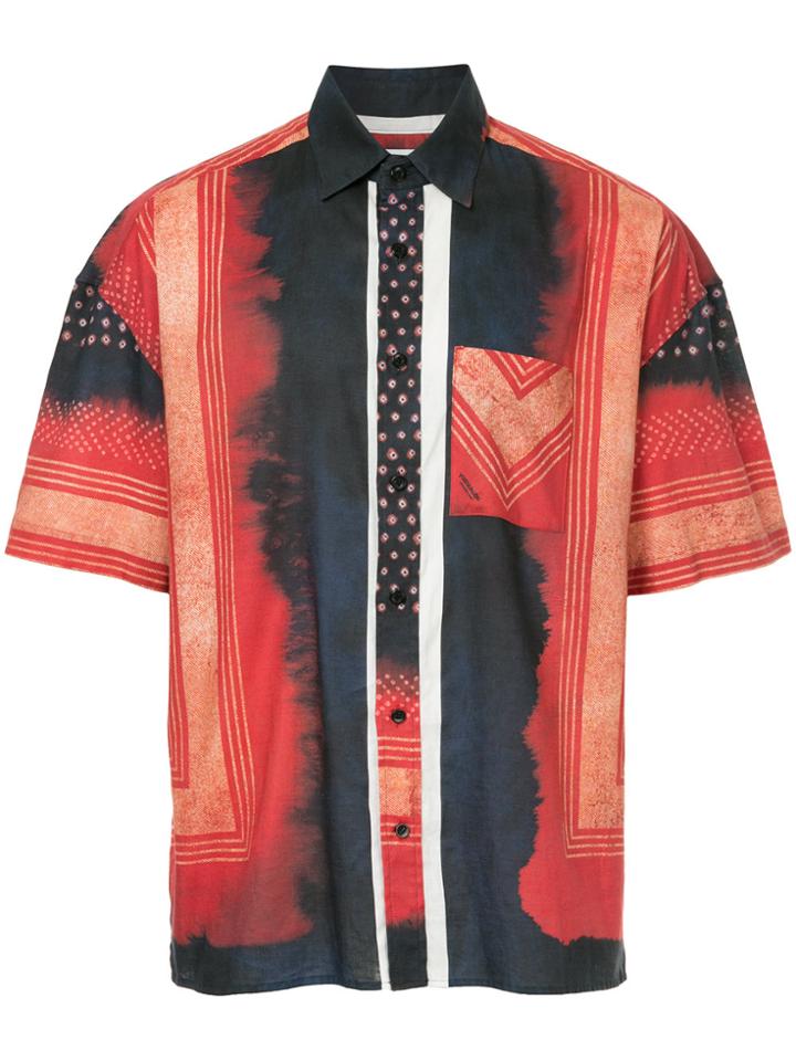 Yoshiokubo Shibori Print Short Sleeve Shirt - Red