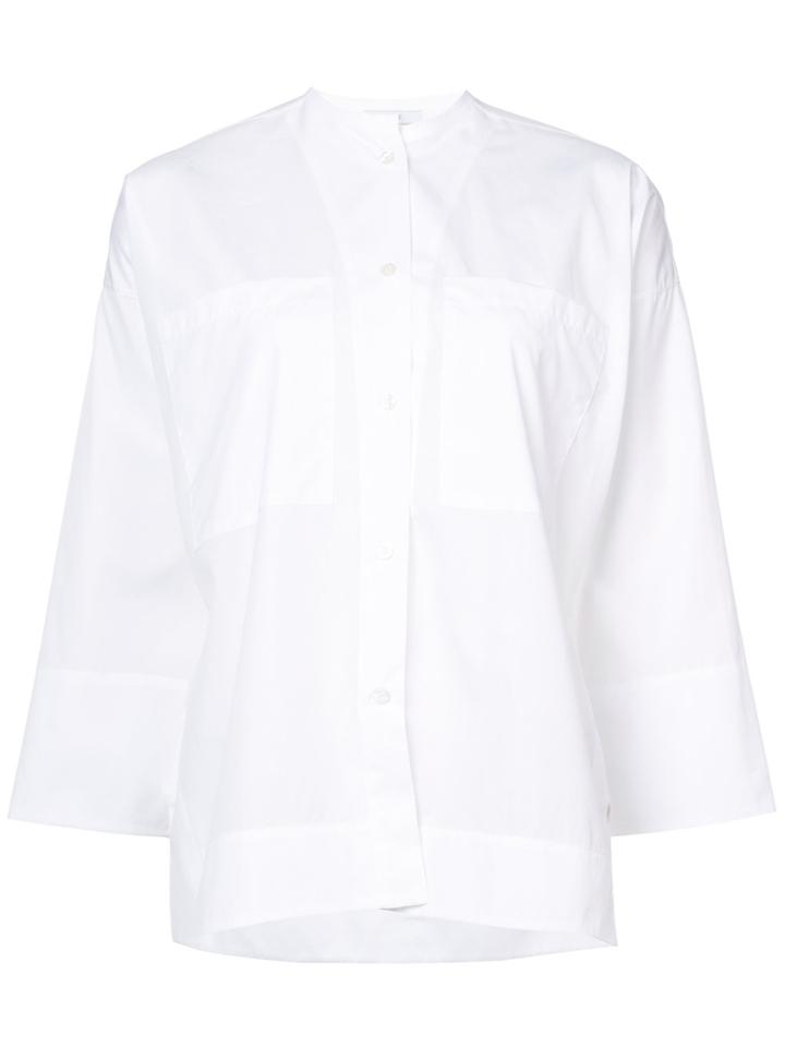 Tome Collarless A-line Shirt - White