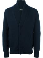 Emporio Armani Buttoned Cardigan, Men's, Size: 50, Blue, Viscose/virgin Wool