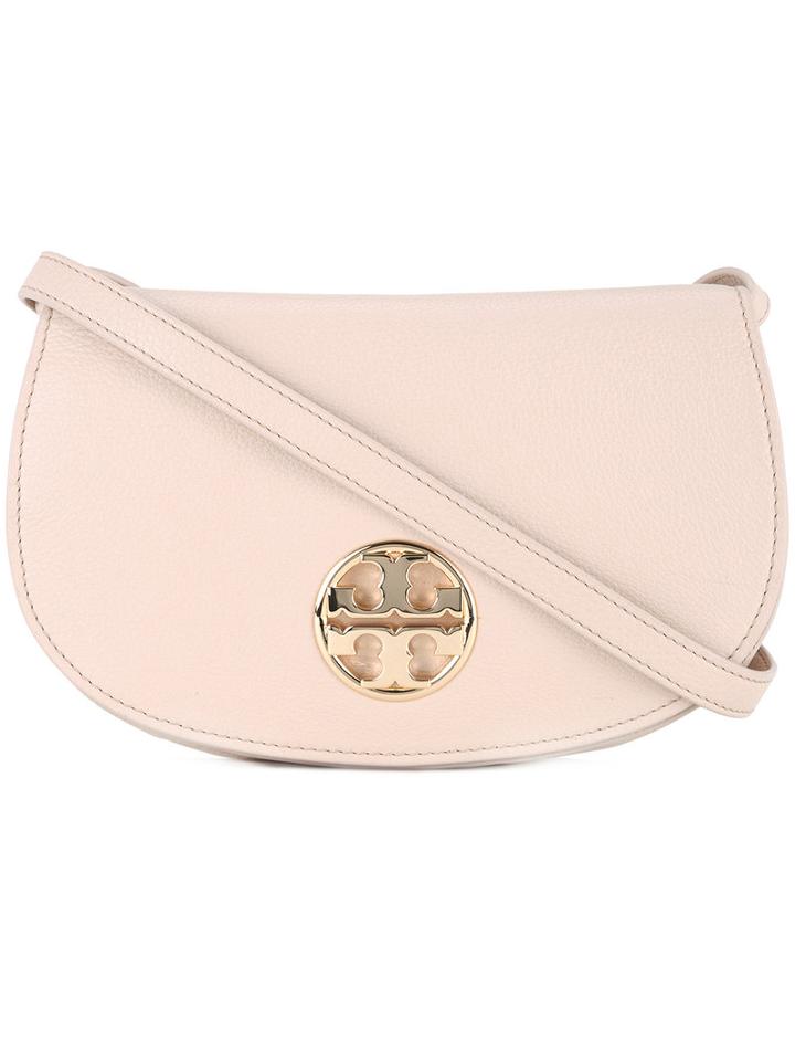 Tory Burch - Logo Plaque Crossbody Bag - Women - Leather - One Size, Women's, Pink/purple, Leather