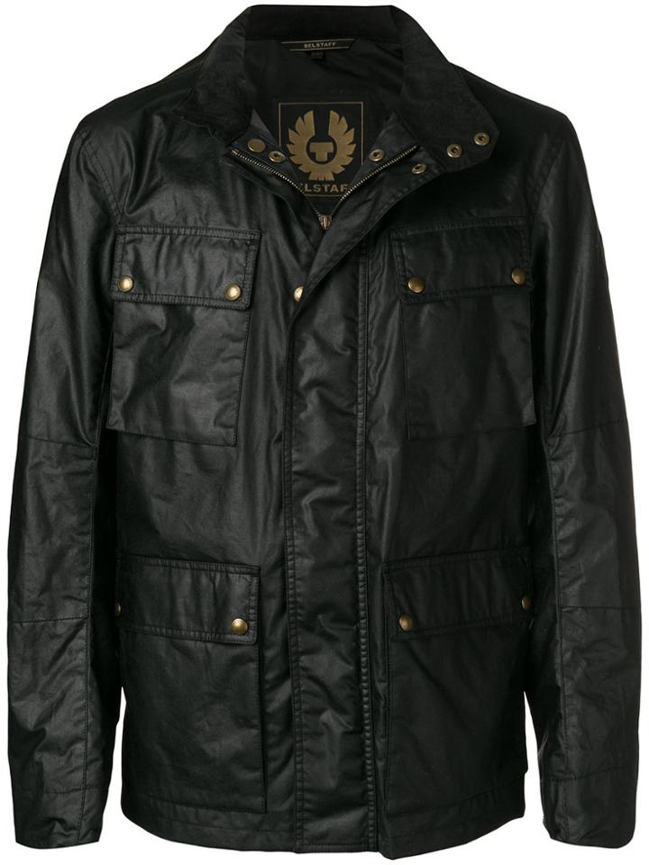 Belstaff Faux Leather Patch Pocket Jacket - Black