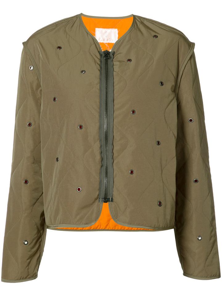 As65 - Embroidered Eyelet Jacket - Women - Polyamide/polyester - S, Green, Polyamide/polyester