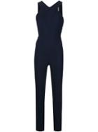 Roland Mouret Saxby Fitted Jumpsuit, Women's, Size: 8, Blue, Silk/spandex/elastane/viscose