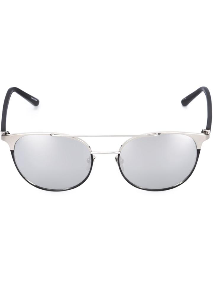 Linda Farrow Mirrored Sunglasses - Metallic