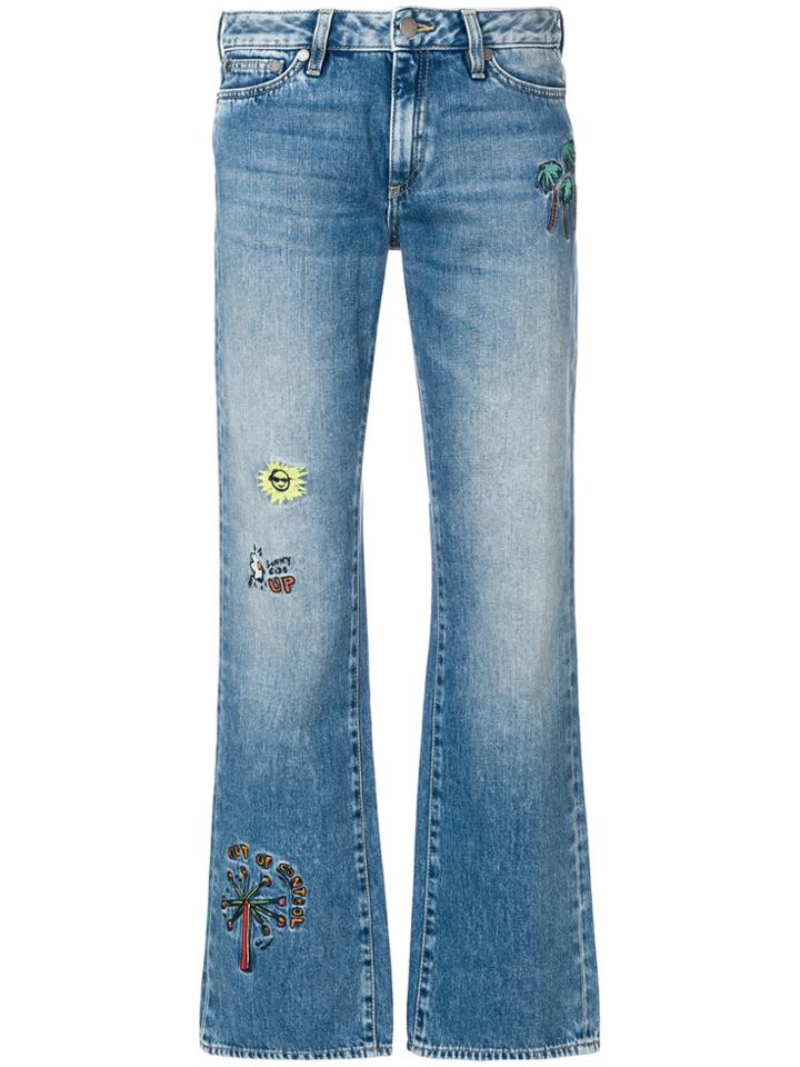Mira Mikati Embroidered Detail Bootcut Jeans - Blue