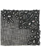 Faliero Sarti Embroidered Scarf, Women's, Black, Silk/cotton/wool