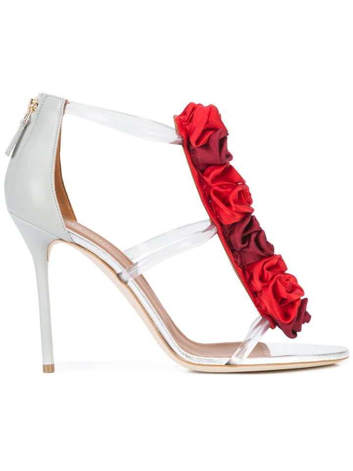 Malone Souliers Floral Embellished Strappy Sandals - Red