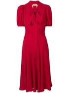 No21 Pussybow Midi Dress - Red