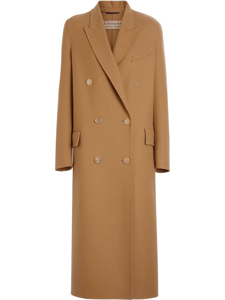 Burberry Double-breasted Wool Tailored Coat - Brown