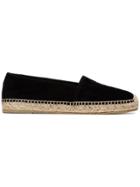 Saint Laurent Black Suede Logo Espadrilles