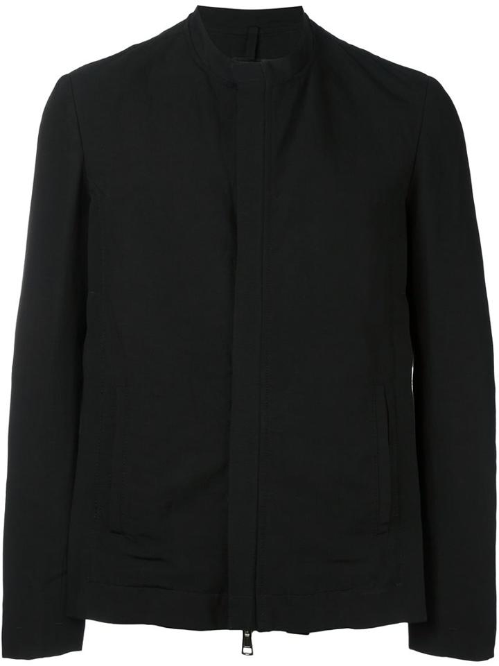 Tom Rebl Collarless Short Jacket, Men's, Size: 50, Black, Linen/flax/viscose