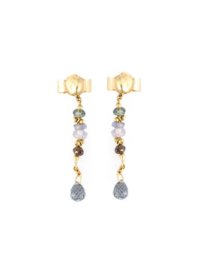 Natasha Collis Sapphire And Brown Diamond Drop Earrings