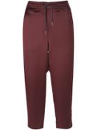 T By Alexander Wang Cropped Track Pants, Women's, Size: 0, Red, Polyester