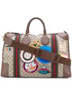 Gucci Gg Supreme Patched Tote Bag - Brown