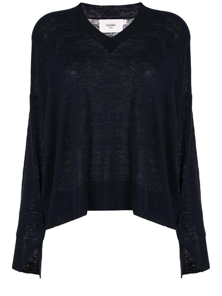 Bassike V-neck Jumper - Blue