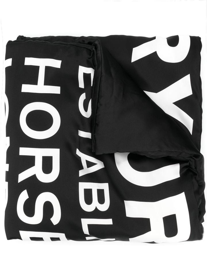 Burberry Horseferry Print Silk Puffer Scarf - Black
