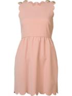 Red Valentino Scallop Hem Dress, Women's, Size: 38, Pink/purple, Polyester/spandex/elastane/viscose