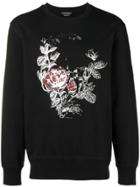 Alexander Mcqueen Roses Printed Sweatshirt - Black
