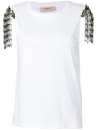 Twin-set Embellished Tank Top - White