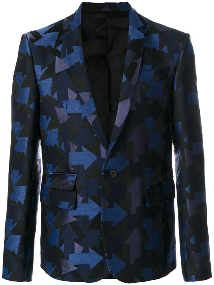 Les Hommes Arrow Embroidered Blazer - Blue