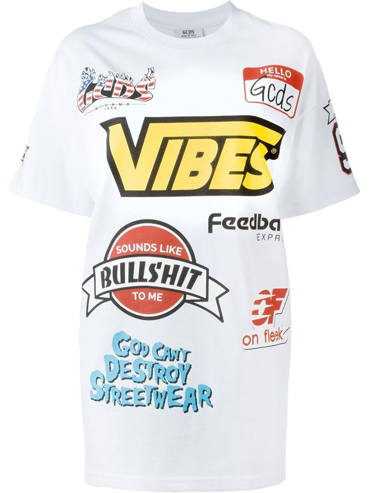 Gcds Printed Logos Oversized T-shirt