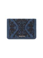 Miu Miu Embroidered Denim Clutch Bag - Black
