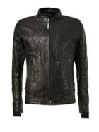 Isaac Sellam Experience Zip Front Lambskin Jacket, Men's, Size: Large, Black, Lamb Skin/wool