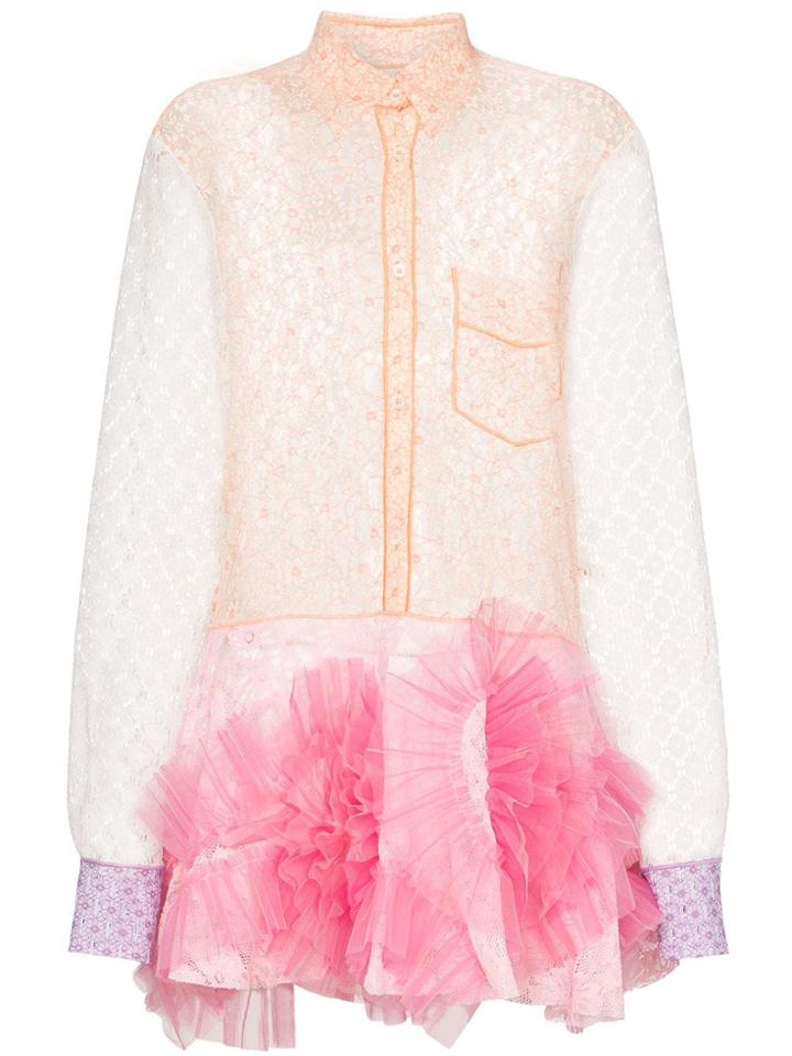 Viktor & Rolf Swirl Lace Mini Dress - Pink