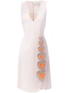 Christopher Kane Macrame Heart Shift Dress, Women's, Size: 8, Nude/neutrals, Polyamide/acetate/viscose