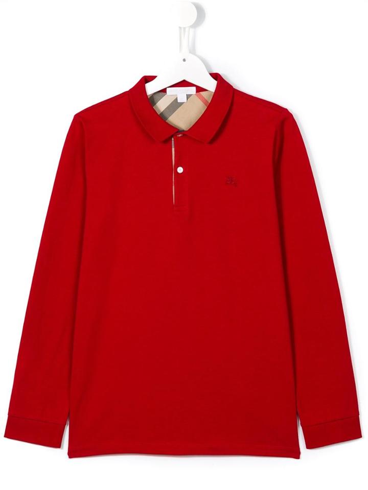 Burberry Kids Logo Polo Shirt - Red
