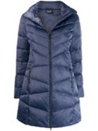 Ea7 Emporio Armani Quilted Fitted Coat - Blue
