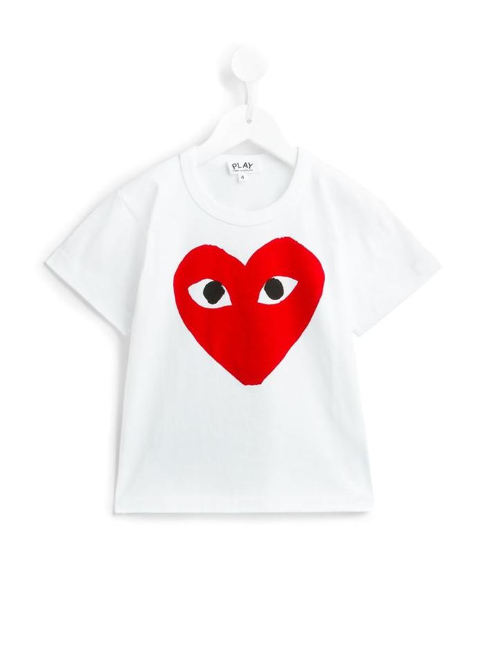 Comme Des Garçons Play Kids Logo T-shirt, Boy's, Size: 6 Yrs, White