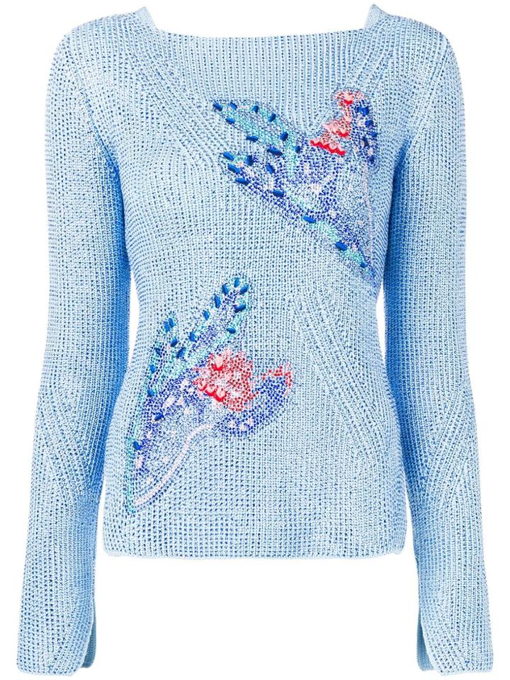 Ermanno Scervino Rhinestone-embellished Jumper - Blue