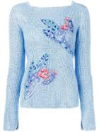 Ermanno Scervino Rhinestone-embellished Jumper - Blue