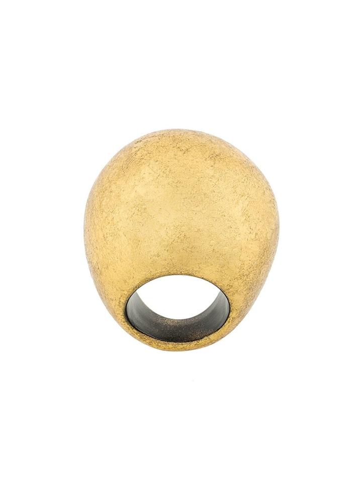 Monies Logo Print Oversized Ring - Metallic