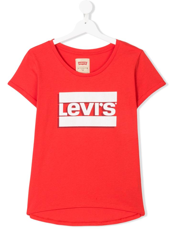 Levi's Kids Teen Shadow Logo Print T-shirt - Red