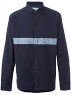 Universal Works Colour Block Shirt, Men's, Size: Medium, Blue, Cotton