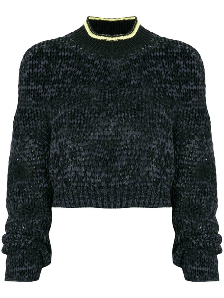 Alexander Wang Cropped Knitted Jumper - Black