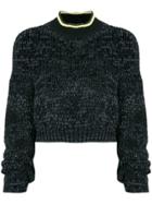 Alexander Wang Cropped Knitted Jumper - Black