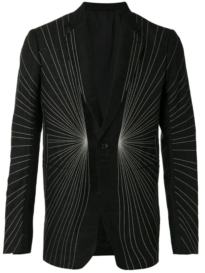 Rick Owens Embroidered Blazer - Black