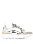Blumarine Python Print Sneakers - White