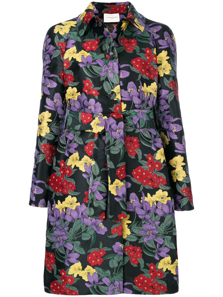 Giuseppe Di Morabito Floral Belted Coat - Black