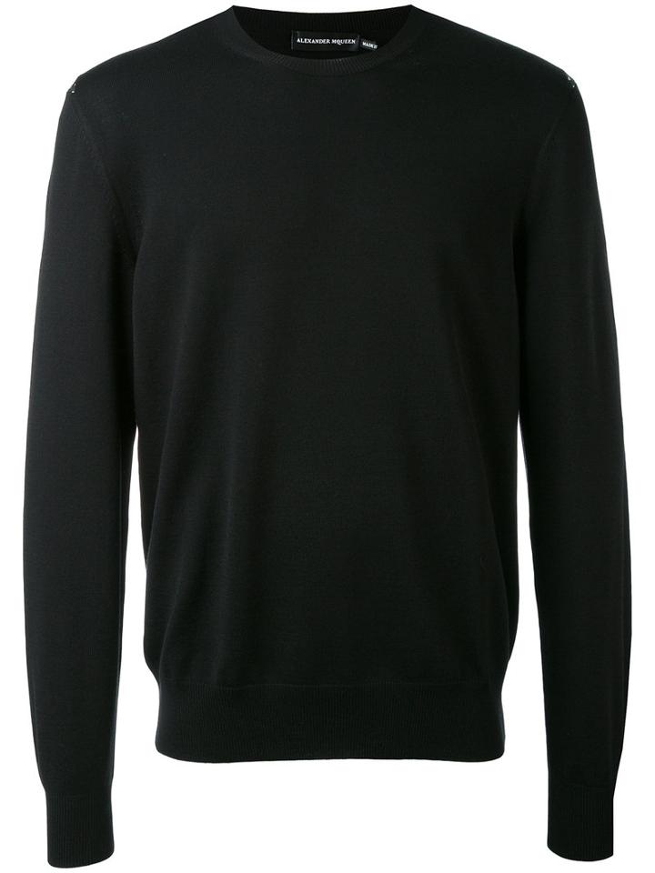 Alexander Mcqueen - Micro Skull Panel Jumper - Men - Silk/wool - L, Black, Silk/wool