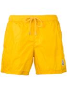 Moncler - Logo Plaque Swim Shorts - Men - Polyamide/polyester - Xxl, Yellow/orange, Polyamide/polyester