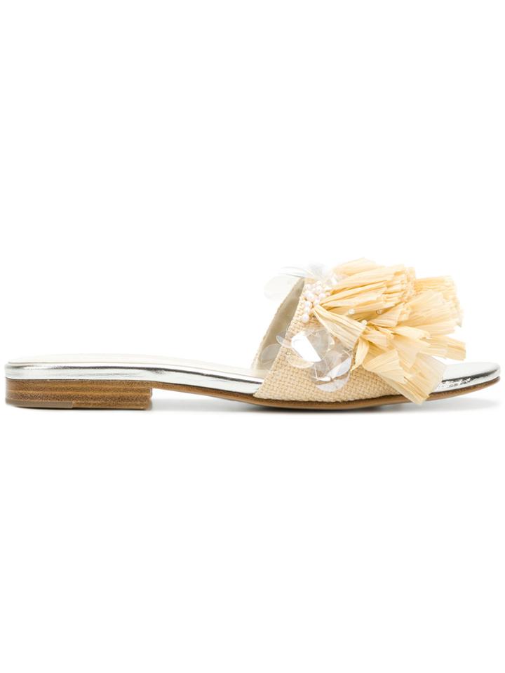 Delpozo Fringed Open-toe Sandals - Nude & Neutrals