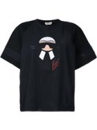 Fendi Karl Print T-shirt, Women's, Size: 44, Black, Cotton/polyimide/spandex/elastane