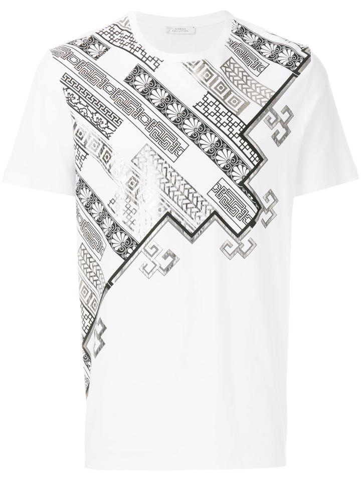 Versace Collection Printed Crew Neck T-shirt - White
