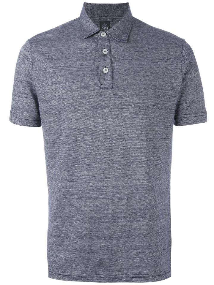 Eleventy Classic Polo Shirt, Men's, Size: L, Blue, Cotton/linen/flax