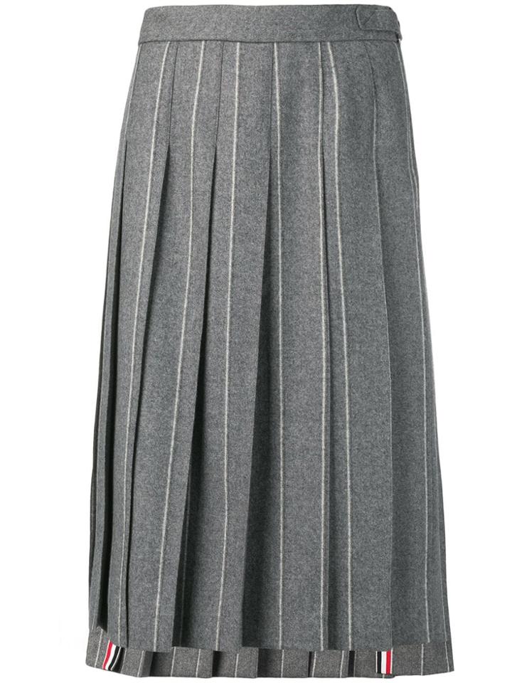 Thom Browne Shadow Stripe Flannel Skirt - Grey