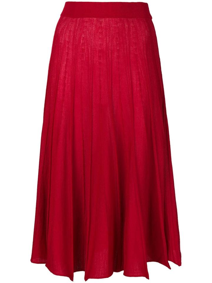 Sottomettimi Pleated Midi Skirt - Red